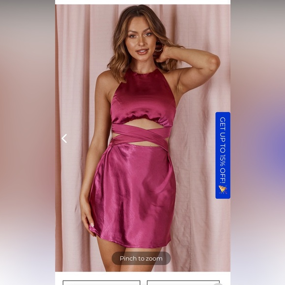 Selfie Leslie Social Butterfly Cut-Out Waist Mini Dress Wine New With Tags Large - Picture 12 of 13